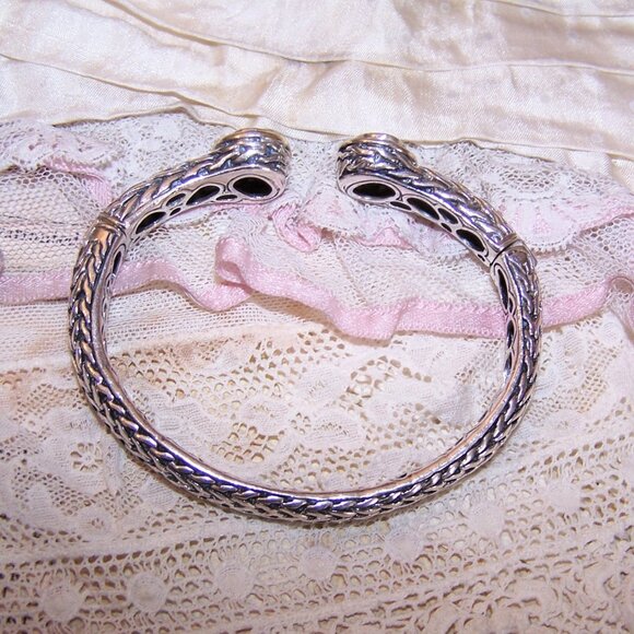 Sterling Silver 14K Gold Peridot CZ Hinged Cuff Bracelet - Size 6.75 - Picture 8 of 11